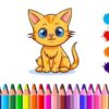 cute cat coloring book
